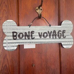 NWT Dog Bone Metal Sign Decor "Bone Voyage"